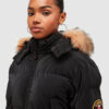 ZavettiCanadaFurBlackPufferJacket