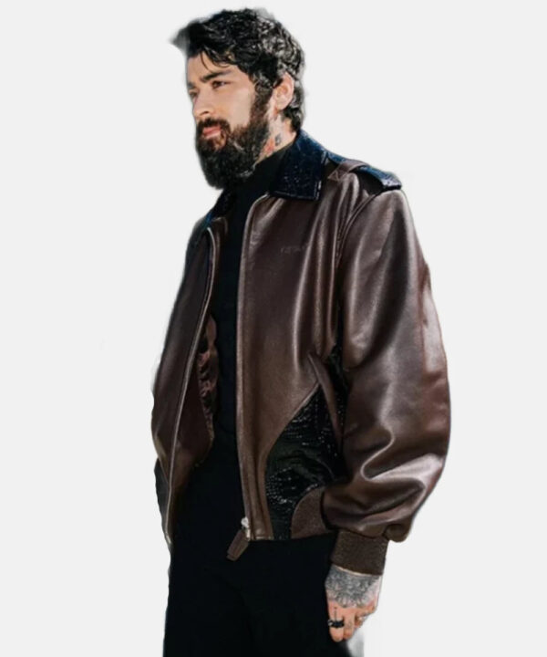 ZaynMalikOff WhiteShow2024LeatherJacket