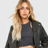 cropped biker Leather