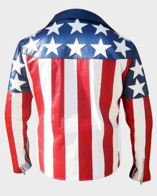 menAmericanMensUSFlagWhiteLeatherJacket