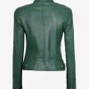 women Green Leather Jacket