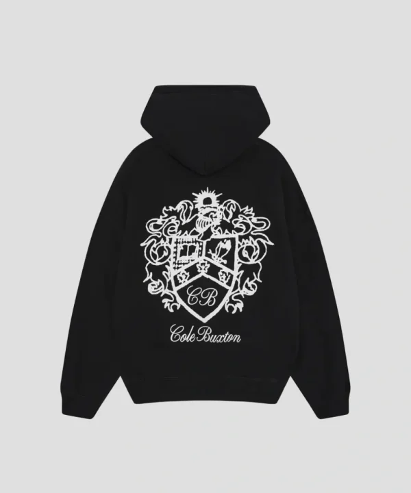 Mens Cole Buxton Black Collegiate Crest Hoodie