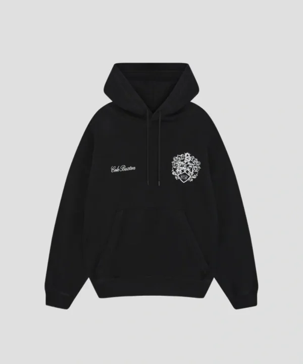 Mens Cole Buxton Collegiate Crest Black Hoodie