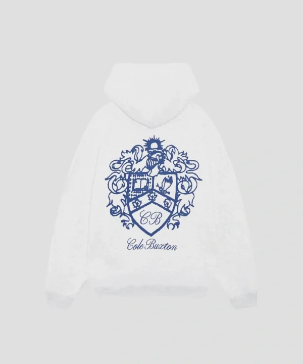 Mens Cole Buxton Grey Collegiate Crest Hoodie