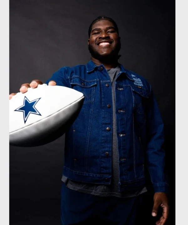 Mens Dallas Cowboys 2025 Rookie Class Wrangler Denim Blue Jacket