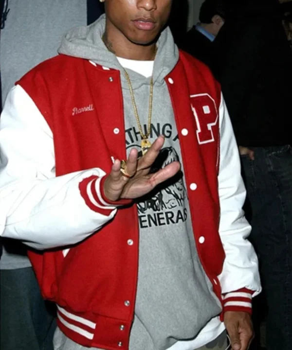 PharrellWilliamsPrincessAnneHighSchoolJacketRedAndWhite