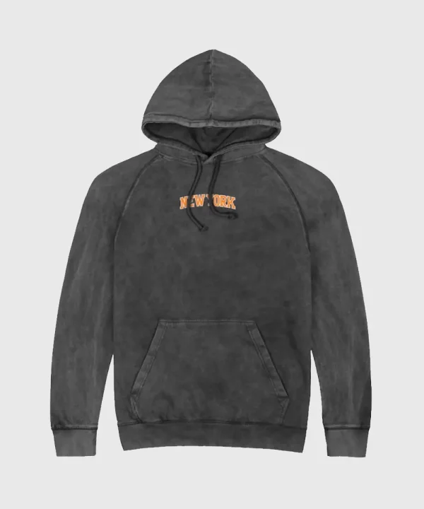 Stadium Essentials New York Knicks Vintage Raglan Hoodie Charcoal Grey