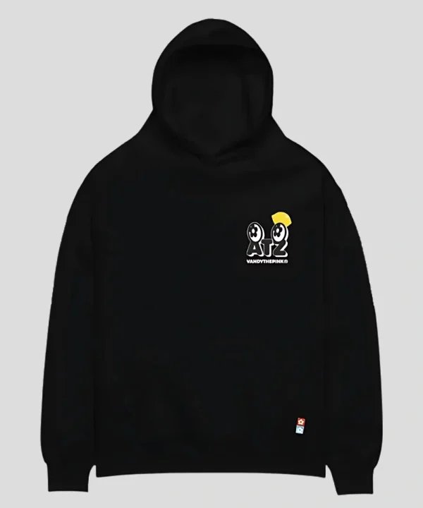 Unisex Ateez X Vandi The Pink lemon Drop Pullover Hoodie Black