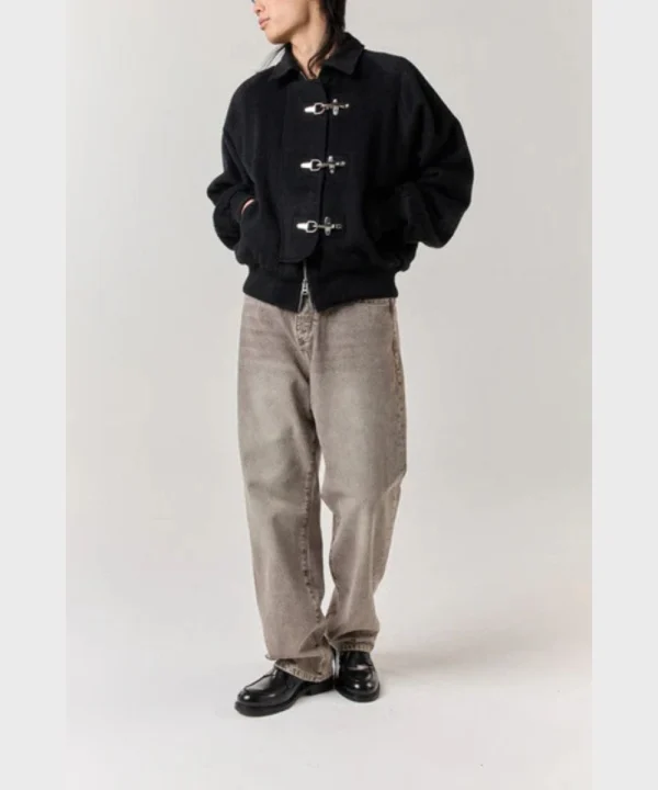 Vintage Fireman Clasp Jacket Black