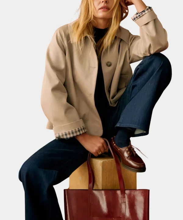 Womens Sezane Bobby Jacket Light Beige