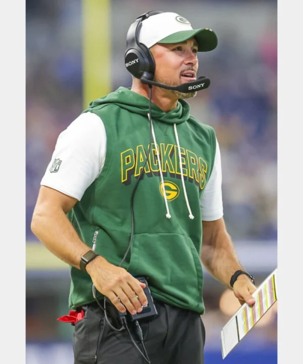 Green Bay Packers Matt LaFleur Sideline Sleeveless Hoodie