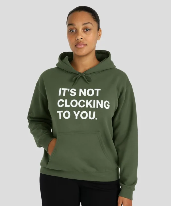 Justin Bieber It’s Not Clocking To You Pullover Fleece Hoodie in Green 