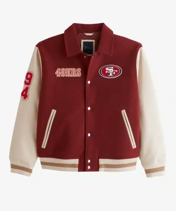 Men's Abercrombie San Francisco 49ers Varsity Bomber Jacket Red