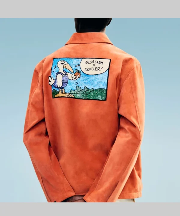 Men's Gilga Farm x Moncler Suede Jacket Orange