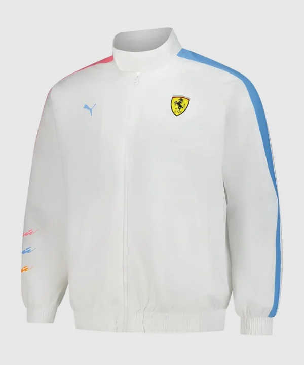 Men's Puma White Scuderia Ferrari 2025 Miami Grand Prix Limited Edition T7 Track Jacket White