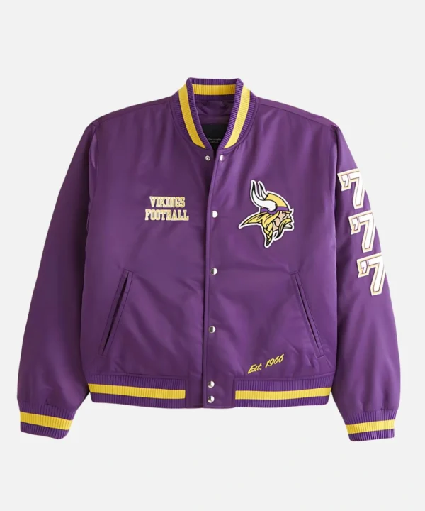 Minnesota Vikings Purple Varsity Bomber Jacket