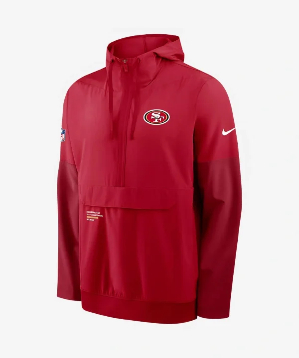 Nike Scarlet San Francisco 49ers Anorak Hoodie Jacket in Red