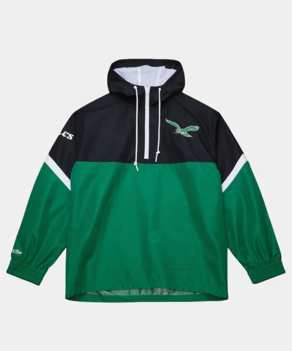 Philadelphia Eagles Tie Breaker Anorak Windbreaker Jacket Green And Black