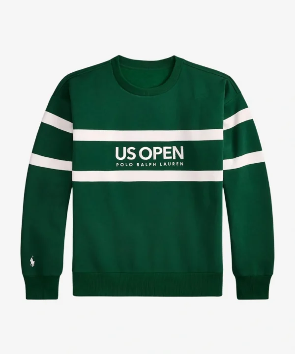 Polo Ralph Lauren US Open 2025 Vintage Fit Fleece Sweatshirt Green With White Stripes