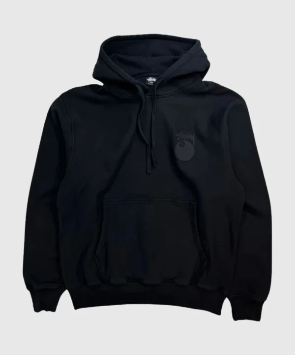 Stussy 8 Ball Pig Dyed Black Hoodie Unisex