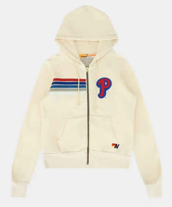 Women Philadelphia Phillies Aviator Nation x MLB Cream Five-Stripe Tri-Blend