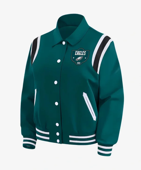 Women's WEAR by Erin Andrews Philadelphia Eagles Varsity Jacket Green