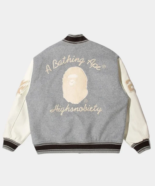 BAPE x HIGHSNOBIETY Multi Logo Varsity Jacket