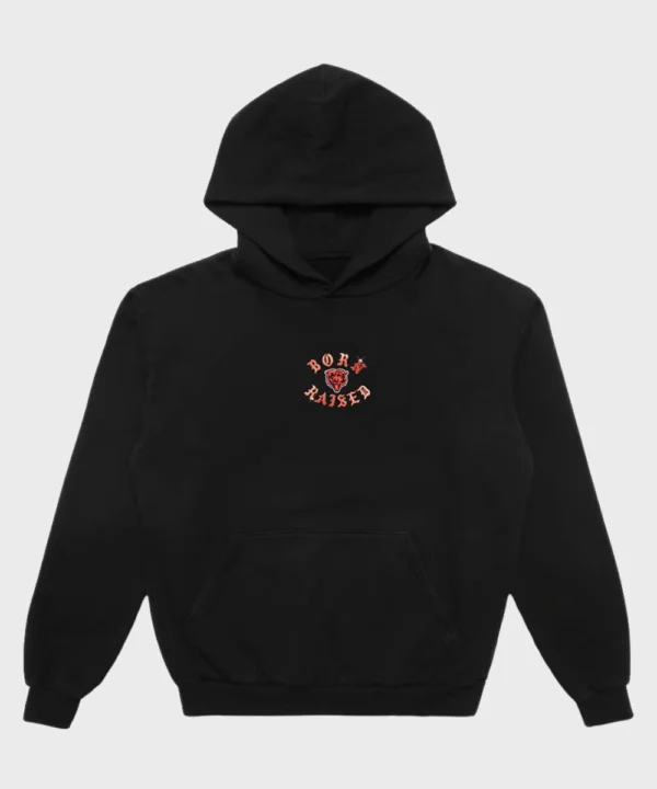 Born x Raised Black Chicago Bears Chrome Rocker Pullover Hoodie