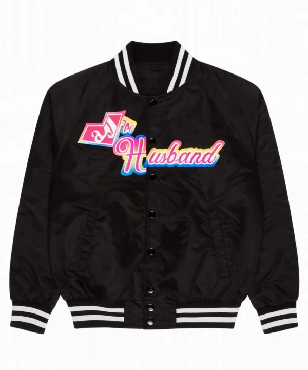 CM Punk WWE Wrestlepalooza 2025 AJ’s Husband Satin Varsity Bomber Jacket Black