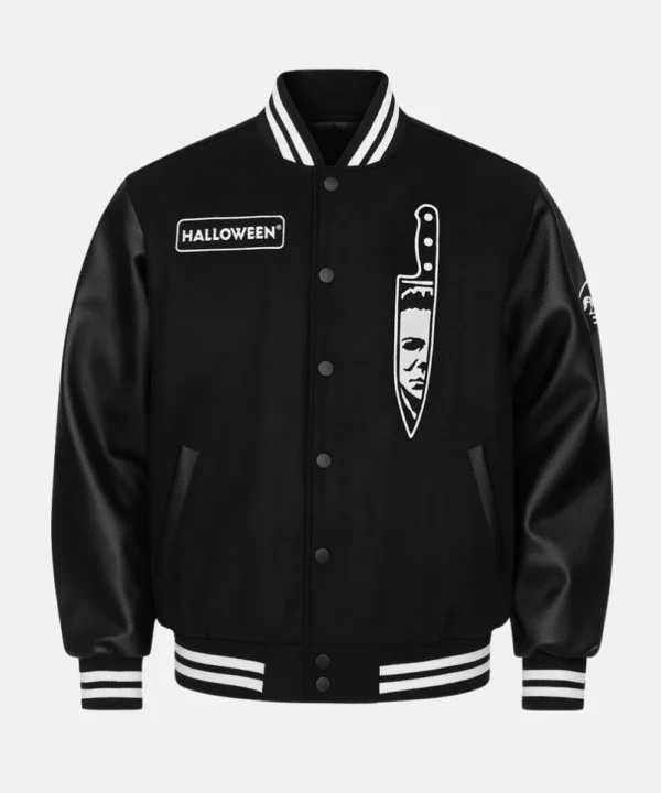 Halloween Michael Myers Varsity Jacket Black
