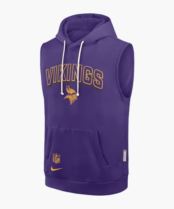 J.J. McCarthy Nike Minnesota Vikings Sideline Sleeveless Hoodie Purple