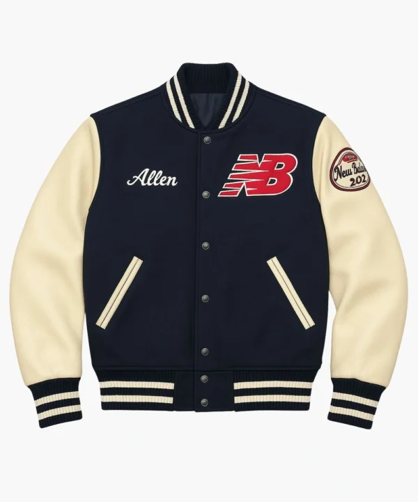 Josh Allen New Balance Blue & White Varsity Bomber Jacket