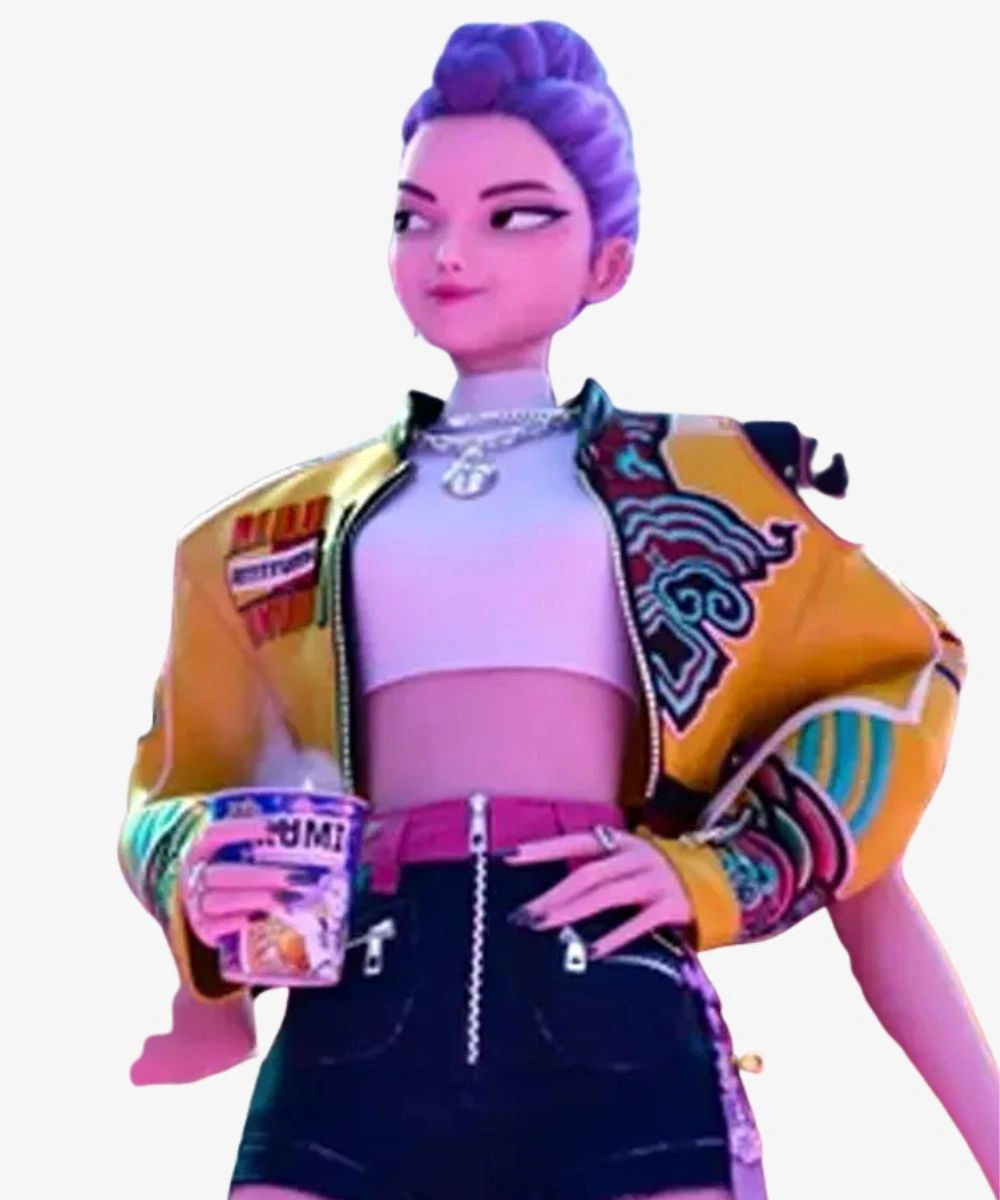 Kpop Demon Hunters Rumi's Yellow Cropped Jacket Womens