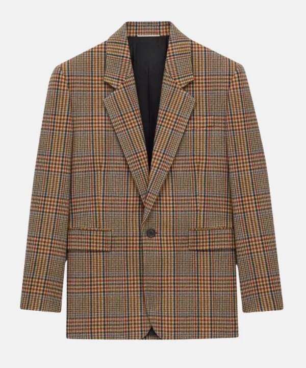 Margot Robbie Plaid Blazer