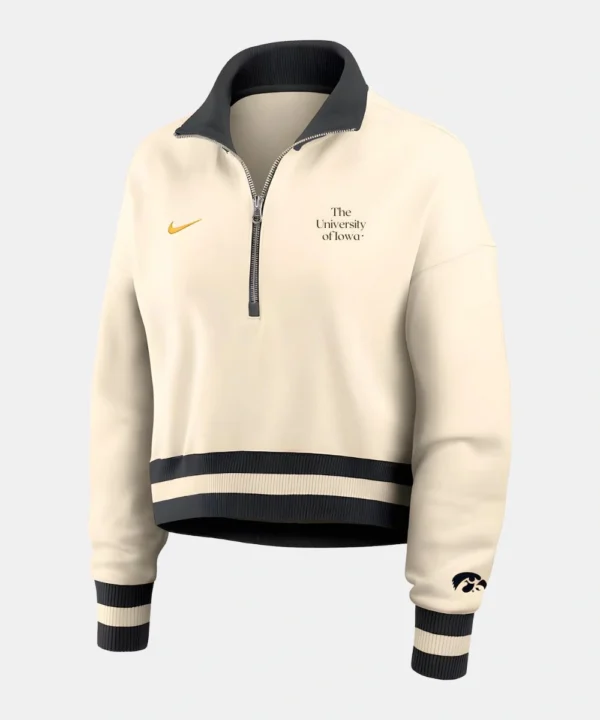 Nike Iowa Hawkeyes Legacy Half-Zip Tan Sweatshirt Womens
