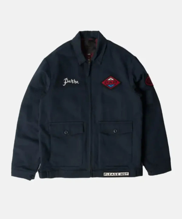 Shop Parra Pumping Gas Jacket Navy Blue For Men and Women
