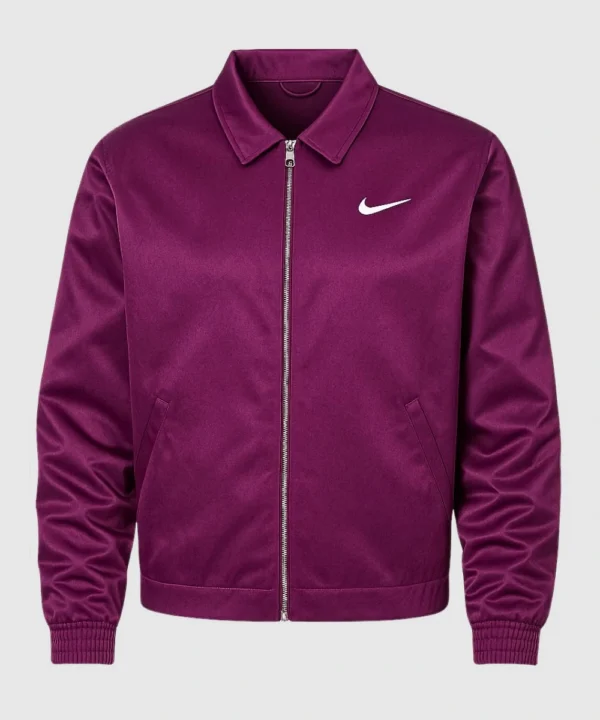 Spanish Tennis Star Carlos Alcaraz 2025 US Open Nike USTA National Tennis Centre Satin Purple Jacket