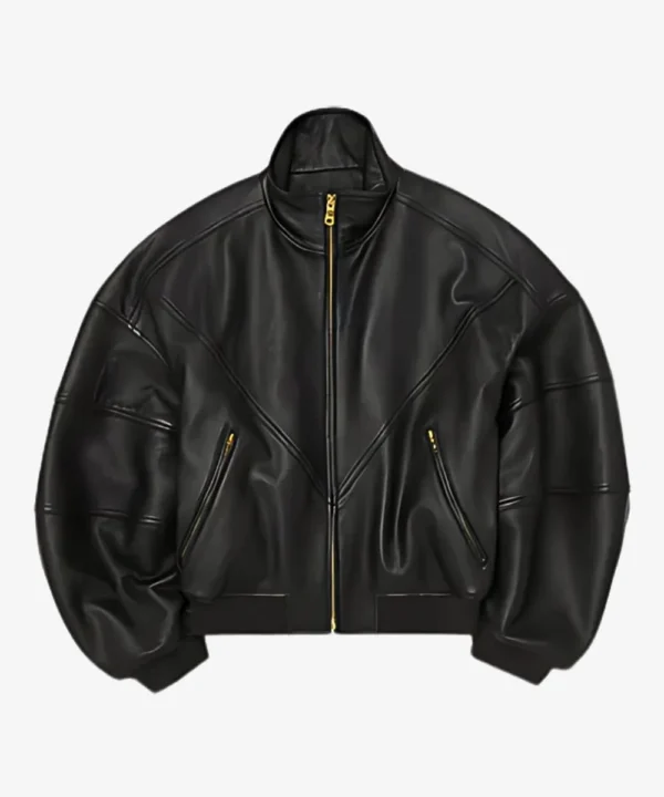 Willy Chavarria Ruff Rider Black Leather Jacket