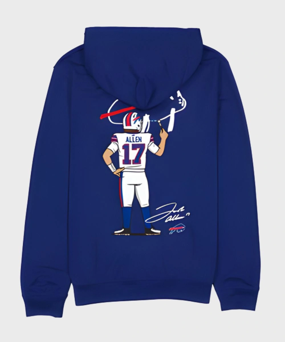Buffalo Bills New Era Billustration Josh Allen Hoodie Blue