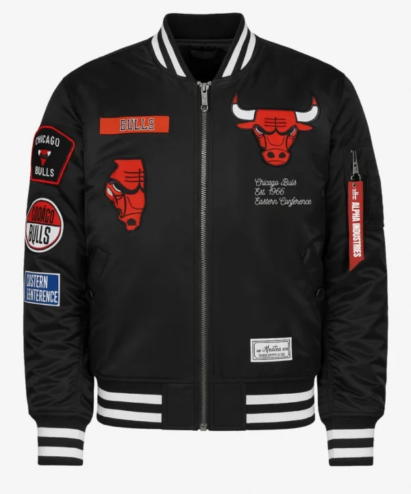Chicago Bulls New Era Alpha Industries Patch Jacket