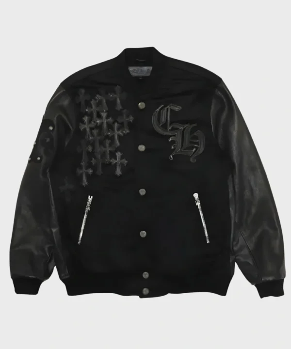 Chrome Hearts Black Letterman Varsity Jacket