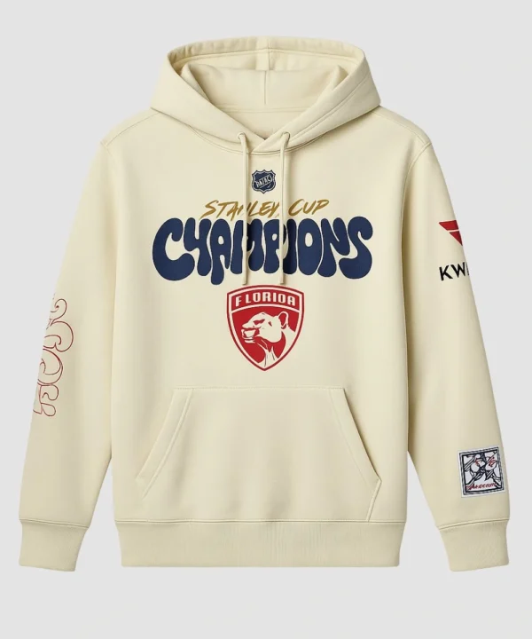 Florida Panthers FANATICS X KWEIN Limited Edition 2025 Stanley Cup Champions Artisan Fleece Hoodie Cream