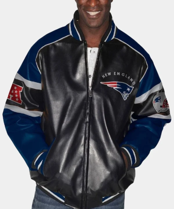 G-III New England Patriots Faux-Leather Jacket