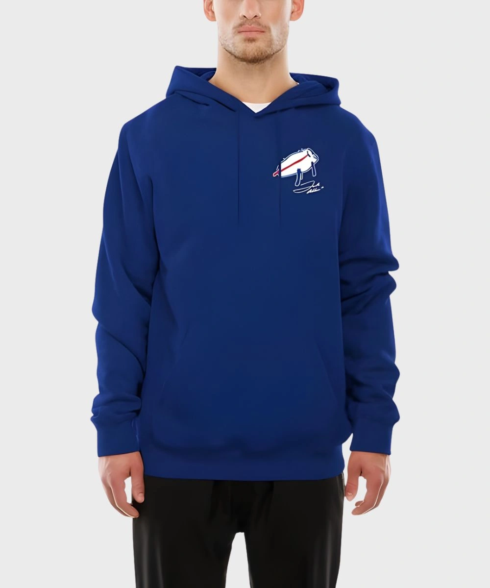 Mens Buffalo Bills New Era Billustration Josh Allen Hoodie Blue