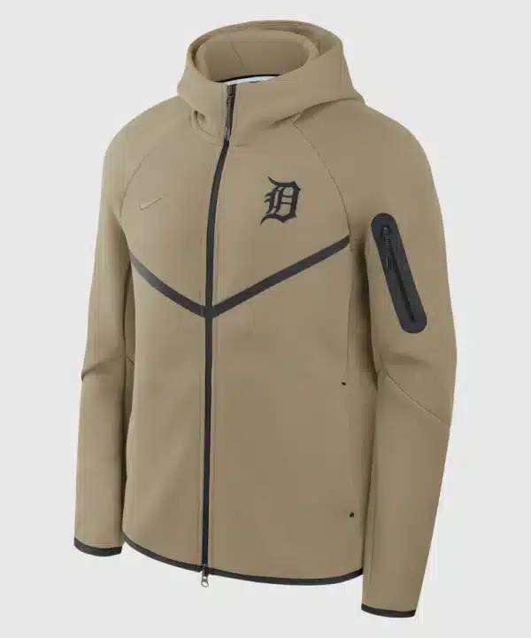 Nike MLB Detroit Tigers Brown Tech Fleece Windrunner Full-Zip Hooded Jacket