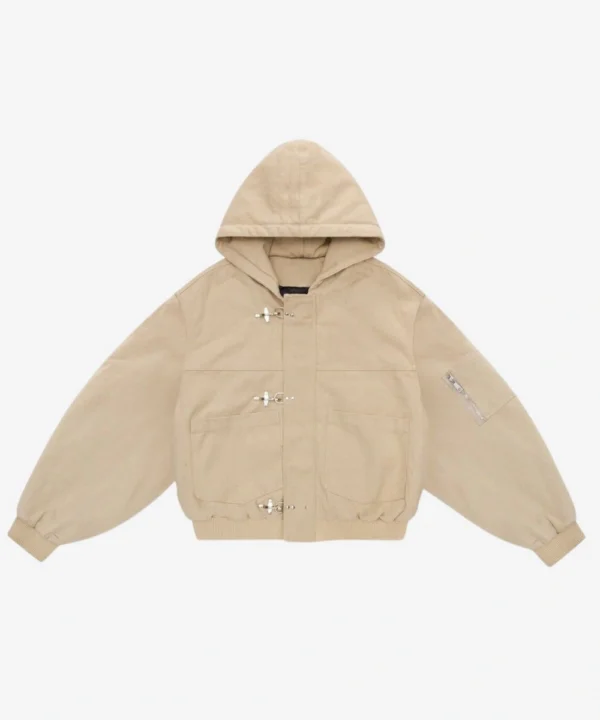Shige 15oz Khaki Canvas Clasp Bomber Jacket