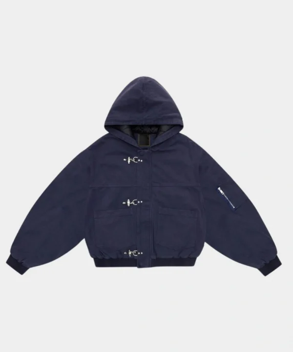 Shinzo Shige 15oz Navy Canvas Clasp Bomber Jacket