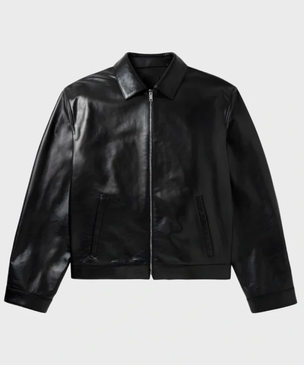 Travis Kelce Black Leather Jacket