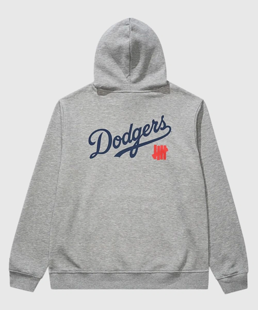 Undefeated x NE x Dodgers Stacked Logo Grey Hoodie