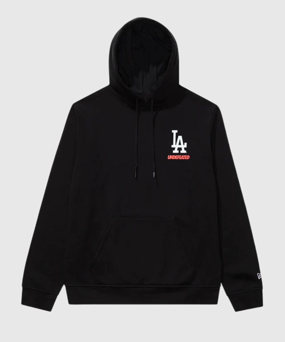 Undefeated x NE x Dodgers Stacked Logo Hoodie Black